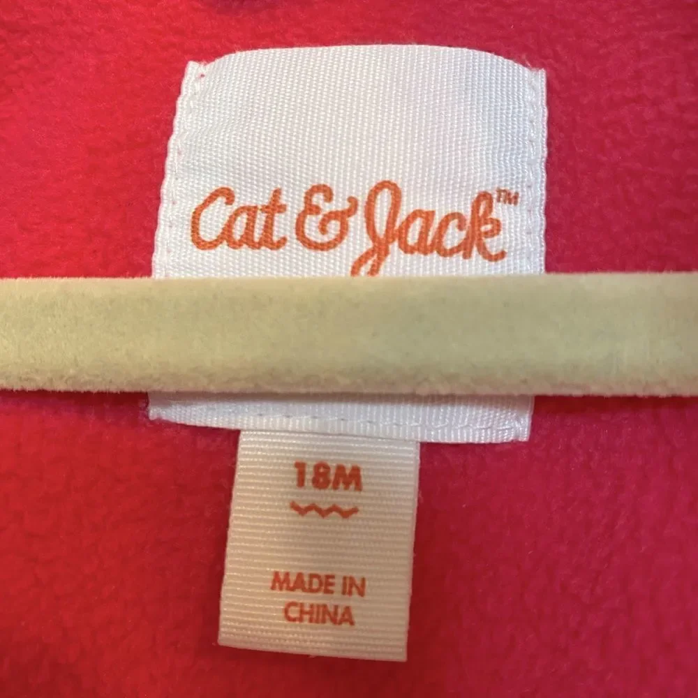 Cat & Jack | Baby Girl’s Pink Sherpa Fuzzy Jacket, Size 18M
